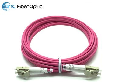 LC To SC Fiber Patch Cable Violet OM4 50 / 125 Duplex Bend Insensitive