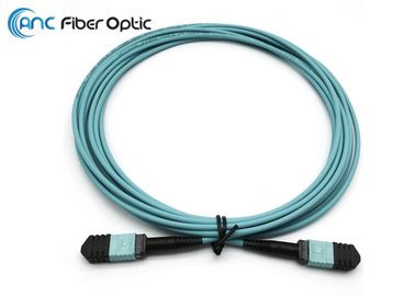 Data Center 5M Fiber Patch Cables OM3 24 Fiber MPO To MPO Female Round 3.0mm