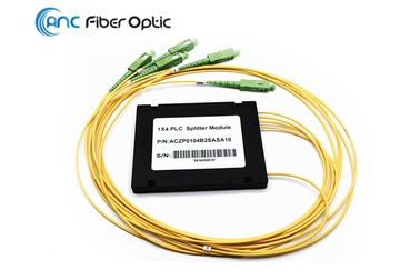 2.0mm SCAPC Fiber Optic Splitter 1x4 ABS Box 100x80x10mm For Test Equipment