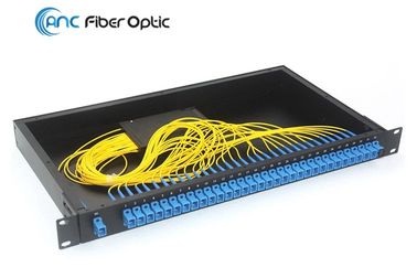 1x32 PLC Fiber Optic Splitter , 1U 19&quot; Rack Mount With 2.0mm SCPC Connector