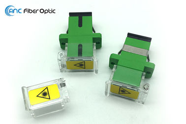 Simplex SC Fiber Optic Adapter PBT Housing With Transparent Shutter Dust Cap
