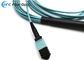 Aqua Female 24F MPO Fiber Optic Cable Round 3.0mm 5M Breakout Patch Cord