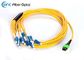 FTTX LAN SM MPO Fiber Optic Cable 12 Fiber , LC Fanout 2.0mm x 0.5 Meter