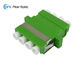 4 Port LC Quad Fiber Optic Adapter 0.1dB Ceramic Sleeve SUS304 Metal Clip With Flange
