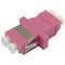 OM4 LC Duplex Fiber Optic Cable Adapter SC Simplex Cutout Flanged Violet Color
